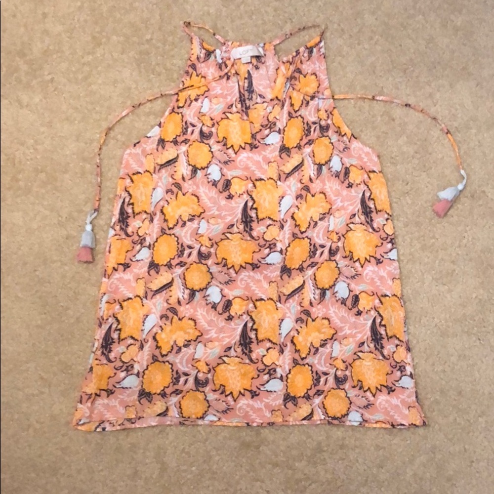 LOFT | Floral gauze tank